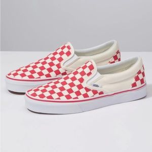 Slip on Red Checkered Vans size 6y. Comes with Box!